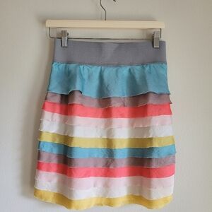 Aryn K Sweet Tiered Skirt Rainbow ruffle Size M Easter